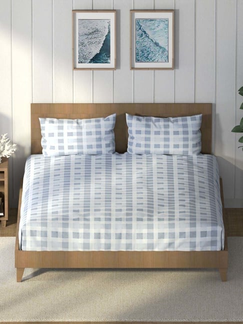 Nautica Raymarine Skyway Cotton 160 TC King Bedsheet with 2 Pillow Covers-picture-41