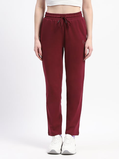 MADAME M Secret Maroon Relaxed Fit Trackpants