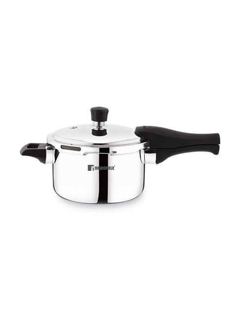 Bergner Trimax Triply Stainless Steel Pressure Cooker (Silver, 6.5 L)