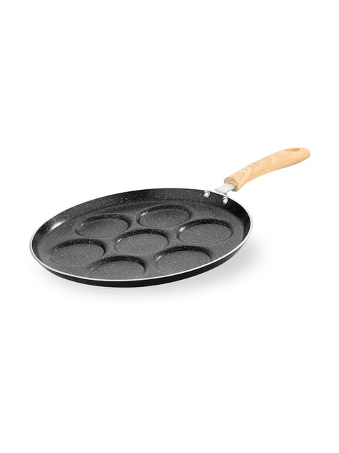 Bergner Black Bellini Plus Aura 5-Layer Non-Stick 7 Pit Uttapam Tawa with 7 Cavity Pancake Maker