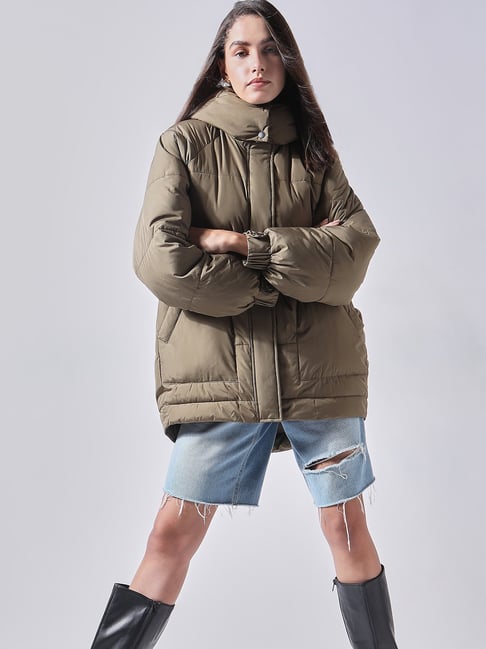 Vero Moda Brown Relaxed Fit Oversized Puffer Jacket