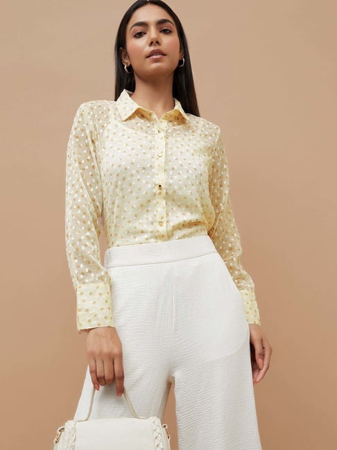 Code by Lifestyle Yellow Embroidered Top-picture-18