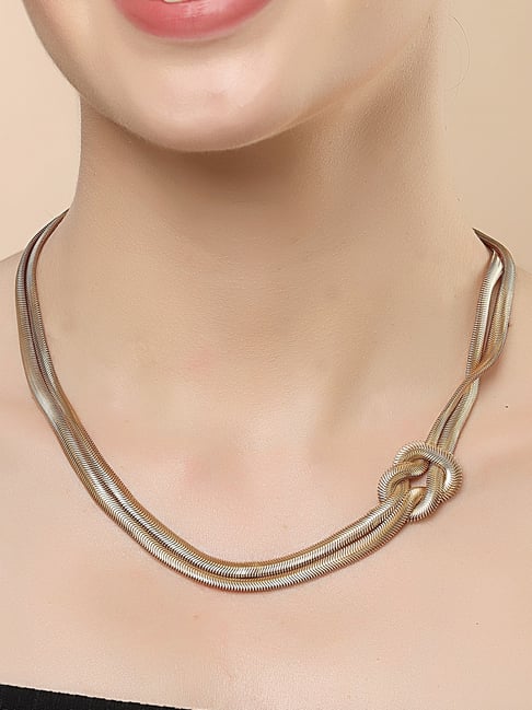 Karatcart Gold Plated Omega Chain Necklace For Women