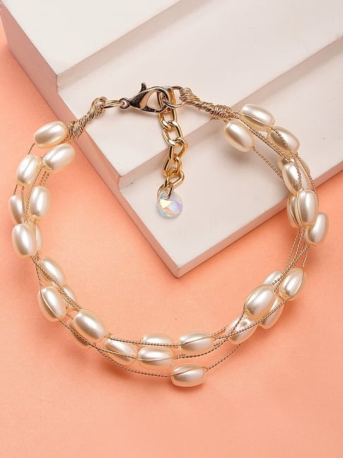 アクセサリー Baroque pearl & joint chain bracelet アクセサリー Baroque pearl & joint chain bracelet Statement