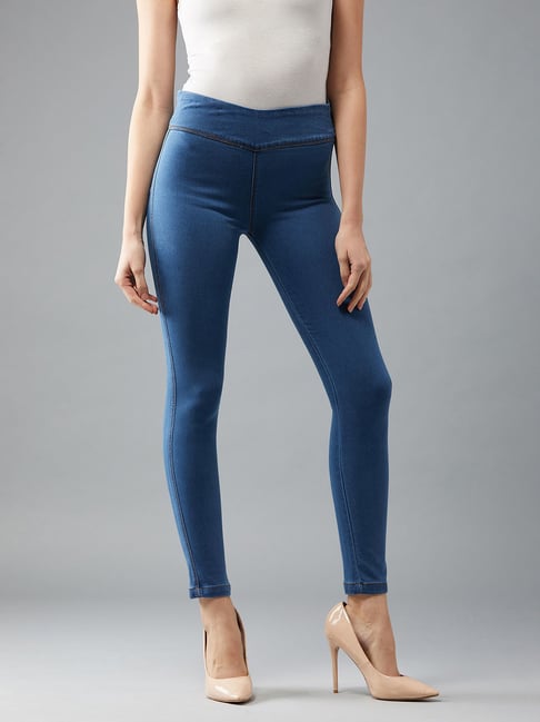 DOLCE CRUDO Blue Super Skinny Fit Jeggings-picture-21