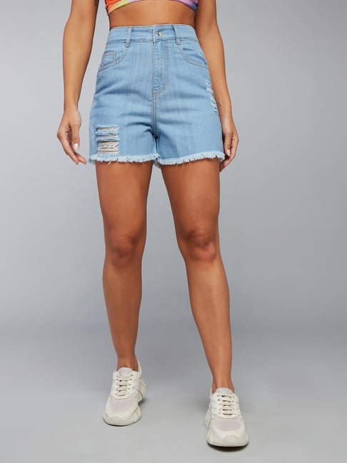 DOLCE CRUDO Blue Relaxed Fit Shorts-picture-19