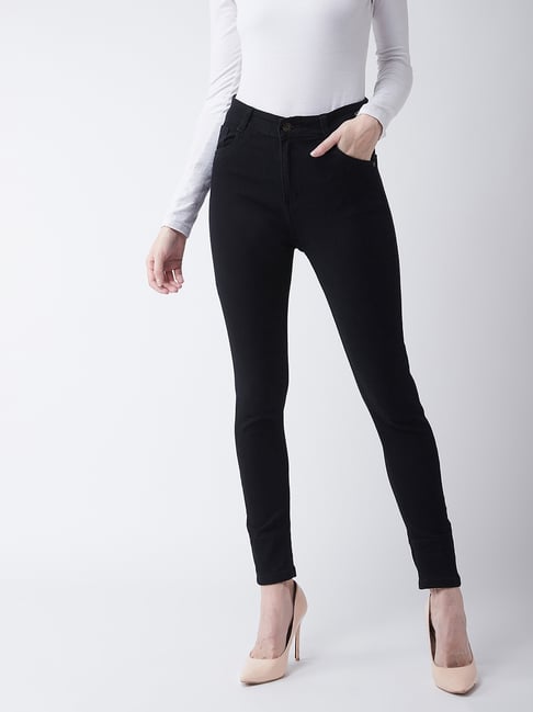 DOLCE CRUDO Black Slim Fit High Rise Stretchable Jeans-picture-25