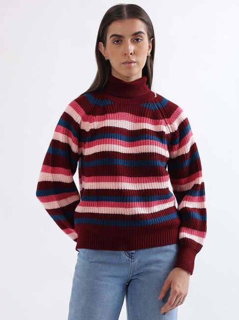 Elle Multicolored Striped Sweater-picture-21