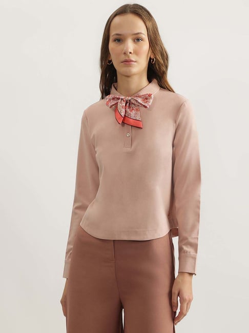 Iconic Peach Cotton Plain Top