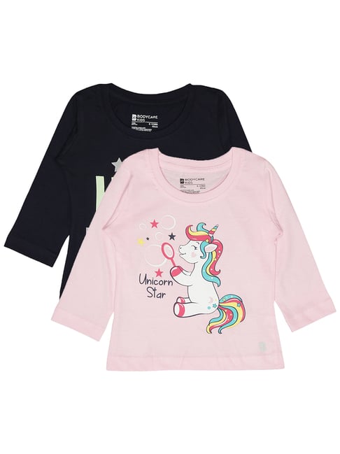 Bodycare Girls Multicolour Cotton Printed T-Shirt-Pack of 2-picture-32