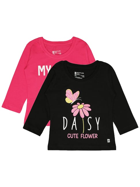 Bodycare Girls Multicolour Cotton Printed T-Shirt-Pack of 2-picture-21