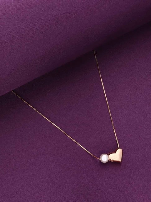 Kai Jewel Sterling Silver Rose Gold Chic Heart & Pear Necklace