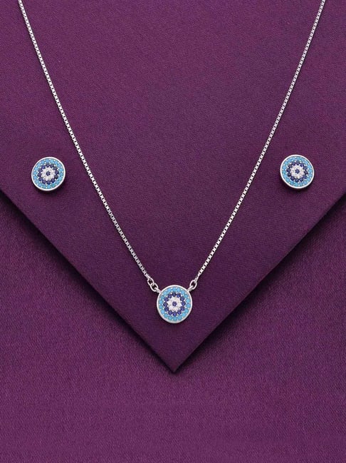 Kai Jewel Sterling Silver Chic Evil Eye Necklace Set