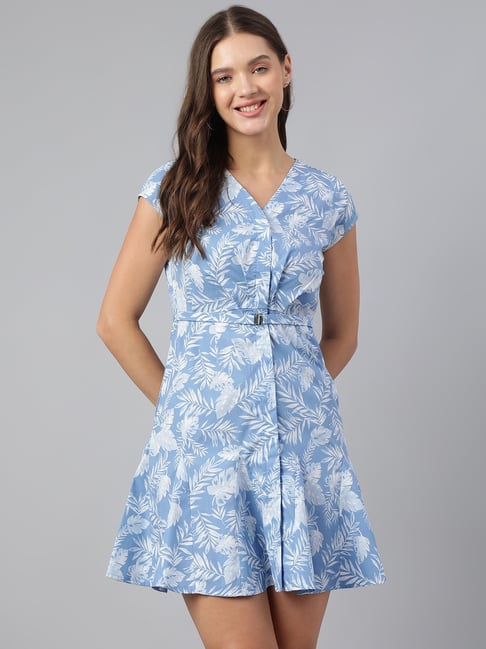 Latin Quarters Blue Print A Line Dress-picture-22