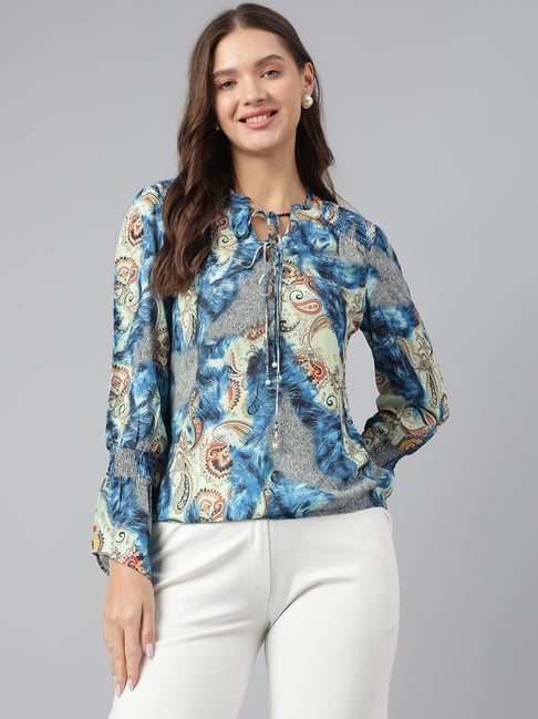 Latin Quarters Blue Print Top-picture-18