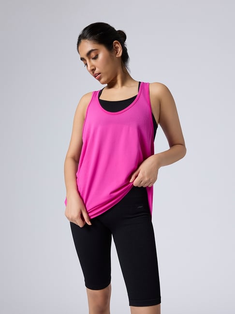 Feier Raspberry Pink Solid Swing Tank