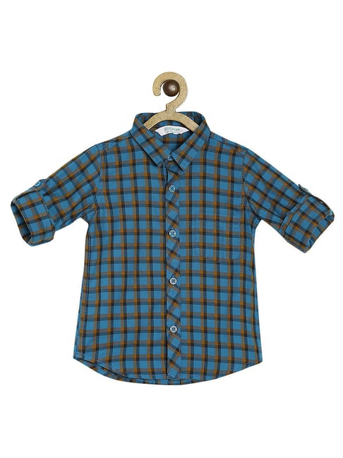 MINIKLUB Boys Multicolor Checks Full Sleeves Shirt