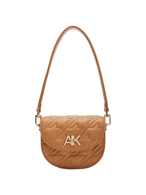 Anne Klein Tan Quilted Shoulder Handbag