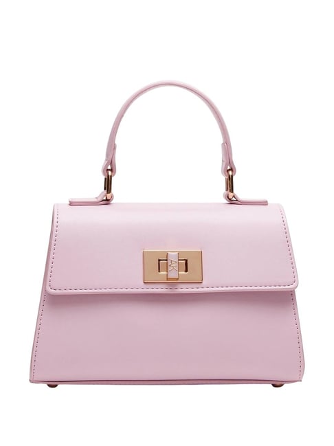Anne Klein Pink Solid Satchel Handbag
