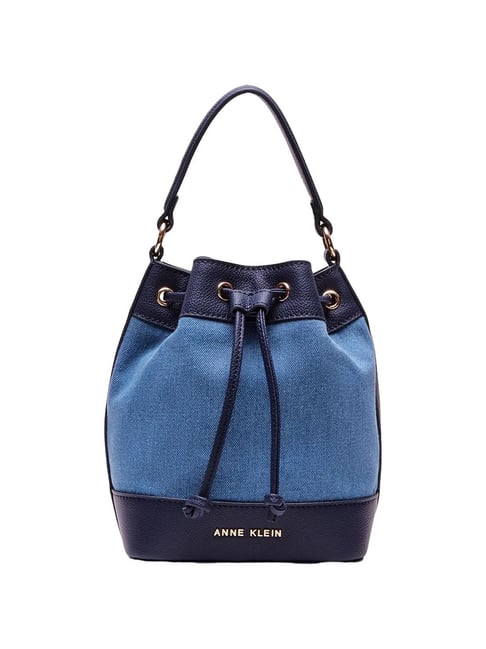 Anne Klein Blue Color Block Bucket Bag-picture-13