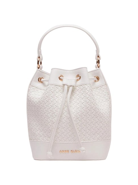 Anne Klein White Textured Bucket Bag-picture-42