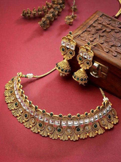 Panash Gold Plated Kundan Studded Jewellery Set