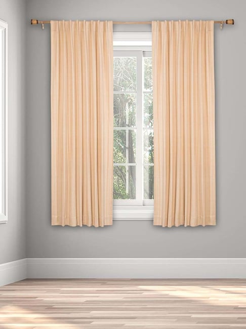 Fabindia Home Standalone Beige Cotton Woven Curtain 9 Feet-image-9