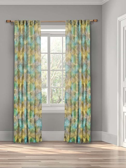 Fabindia Home Asiko Multicolor Linen Woven Curtain 9 Feet