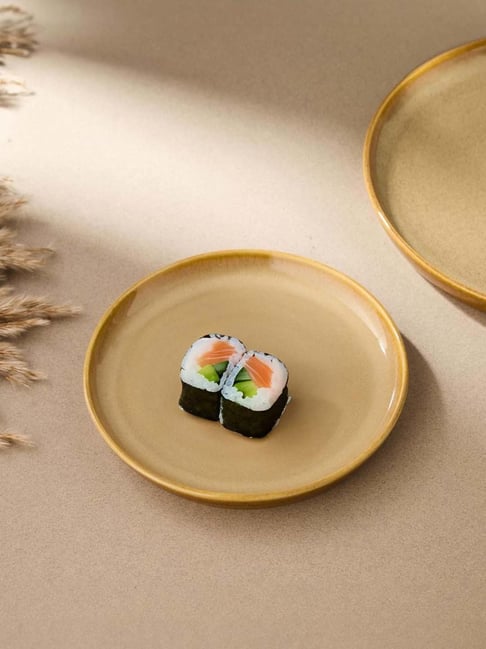 Fabindia Home Farsi Yellow Ceramic Quarter Plate-picture-12