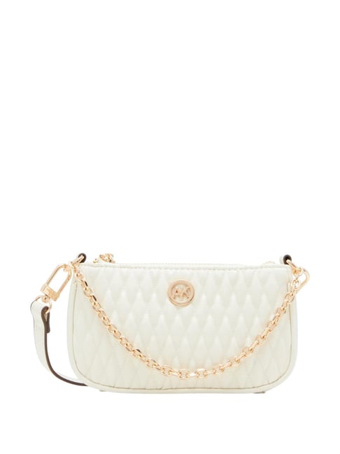 Anne Klein White Quilted Sling Handbag
