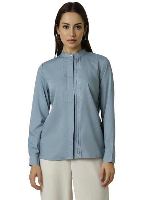 Van Heusen Blue Plain Shirt-picture-16