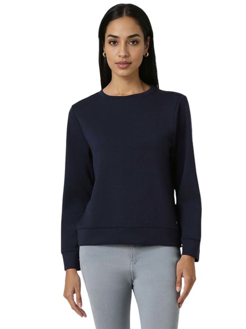 Van Heusen Navy Cotton Plain Sweatshirts-picture-31