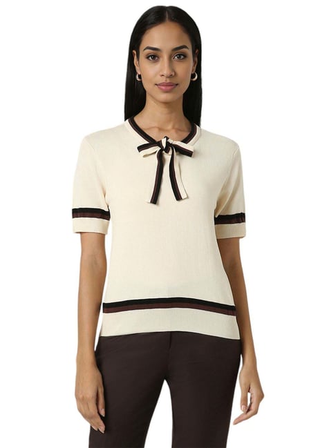 Van Heusen Beige Plain Tops