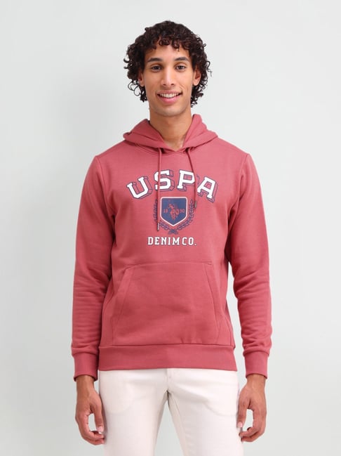 U.S. Polo Assn. Denim Co. Red Cotton Regular Fit Printed Hooded Sweatshirt-picture-19