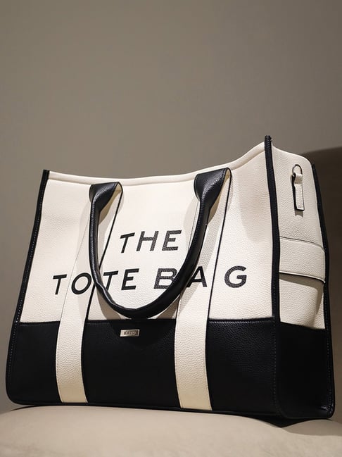 Kazo Black Large Textured Tote Bag