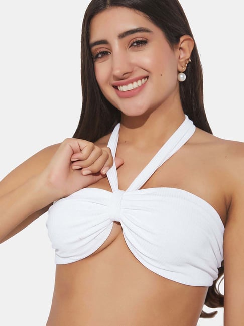 Secrets By ZeroKaata Blue & White Plain Swimwear Bikini - Pack Of 2