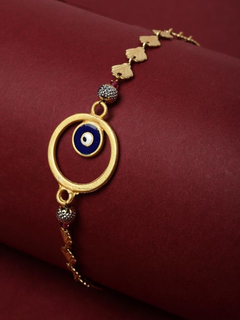 Panash Gold Plated Circular Shaped Evil Eye Bracelet-picture-10