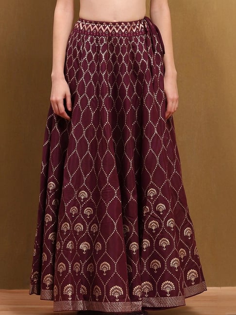 Biba Wine Embellished Maxi Skirt - Main Image