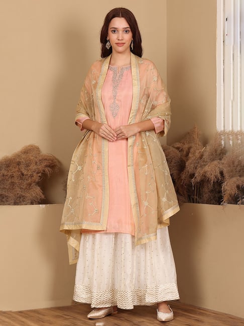 W Gold Embroidered Dupatta-picture-44