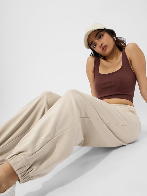 The Souled Store Off White Relaxed Track Pants-picture-45