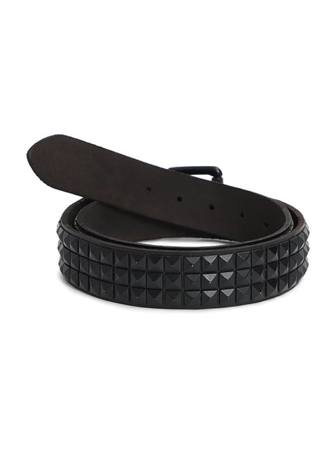 小物 jent louis Leather Studded Belt jent louis Leather Studded Belt Handmade Black Leather
