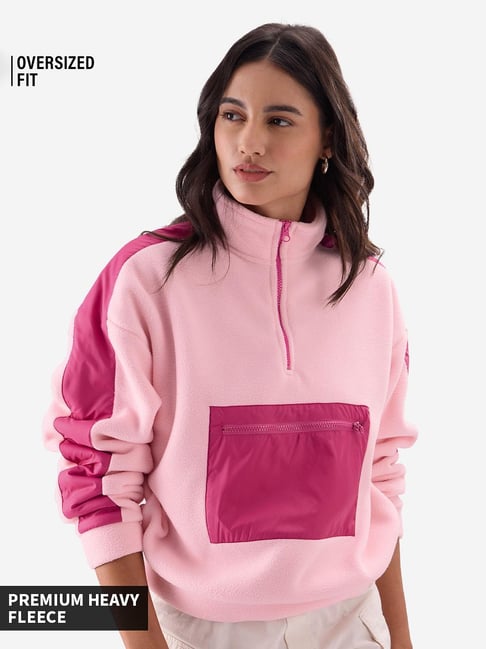 The Souled Store Pink Loose Sweatshirts Hoodies