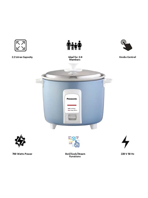 Panasonic SR WA22H BBW 750W Electric Rice Cooker (Black, L)