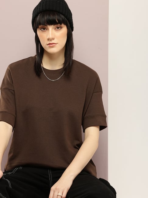 Dillinger Brown Solid T-Shirt