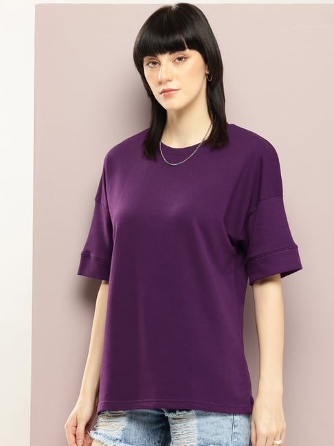 Dillinger Purple Solid T-Shirt