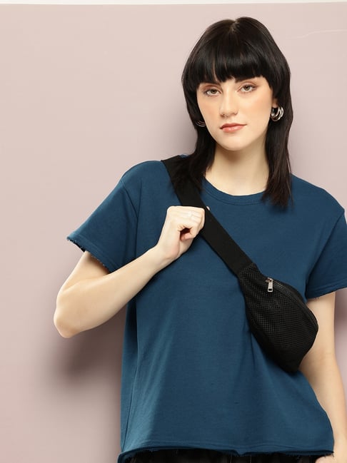 Dillinger Blue Solid T-Shirt