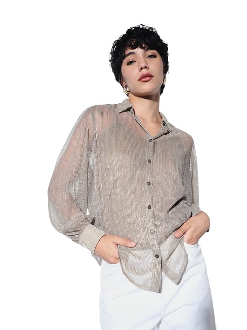 Only Silver Textured Shirt-picture-18