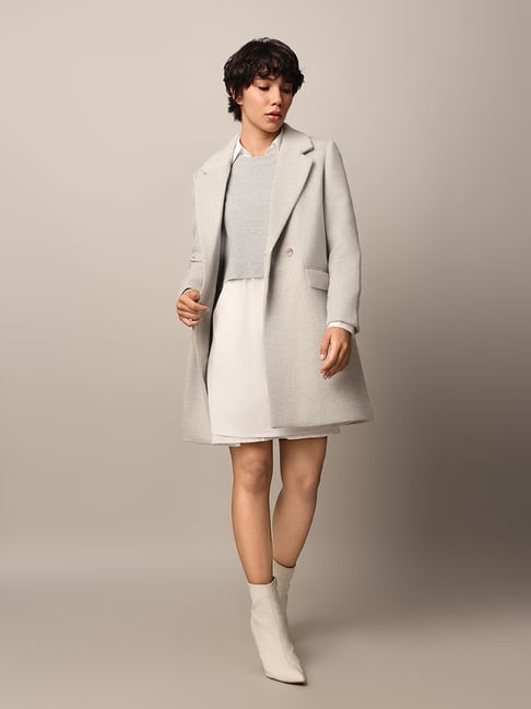 Only Light Grey Textured Coat