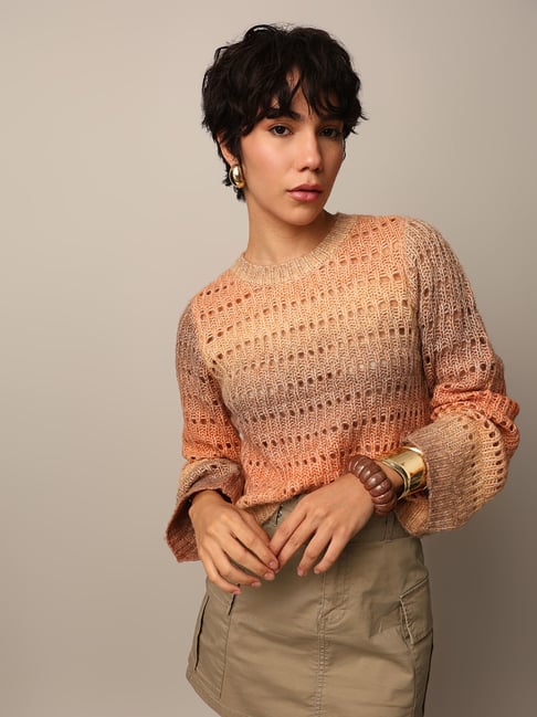 Only Multicolor Self Design Pullover