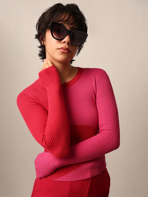 Only Red & Pink Slim Fit Pullover-picture-25